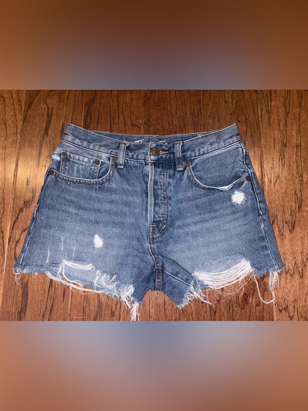 Free People We The Free Jean Shorts Distressed Cutoffs Size 27 Boho